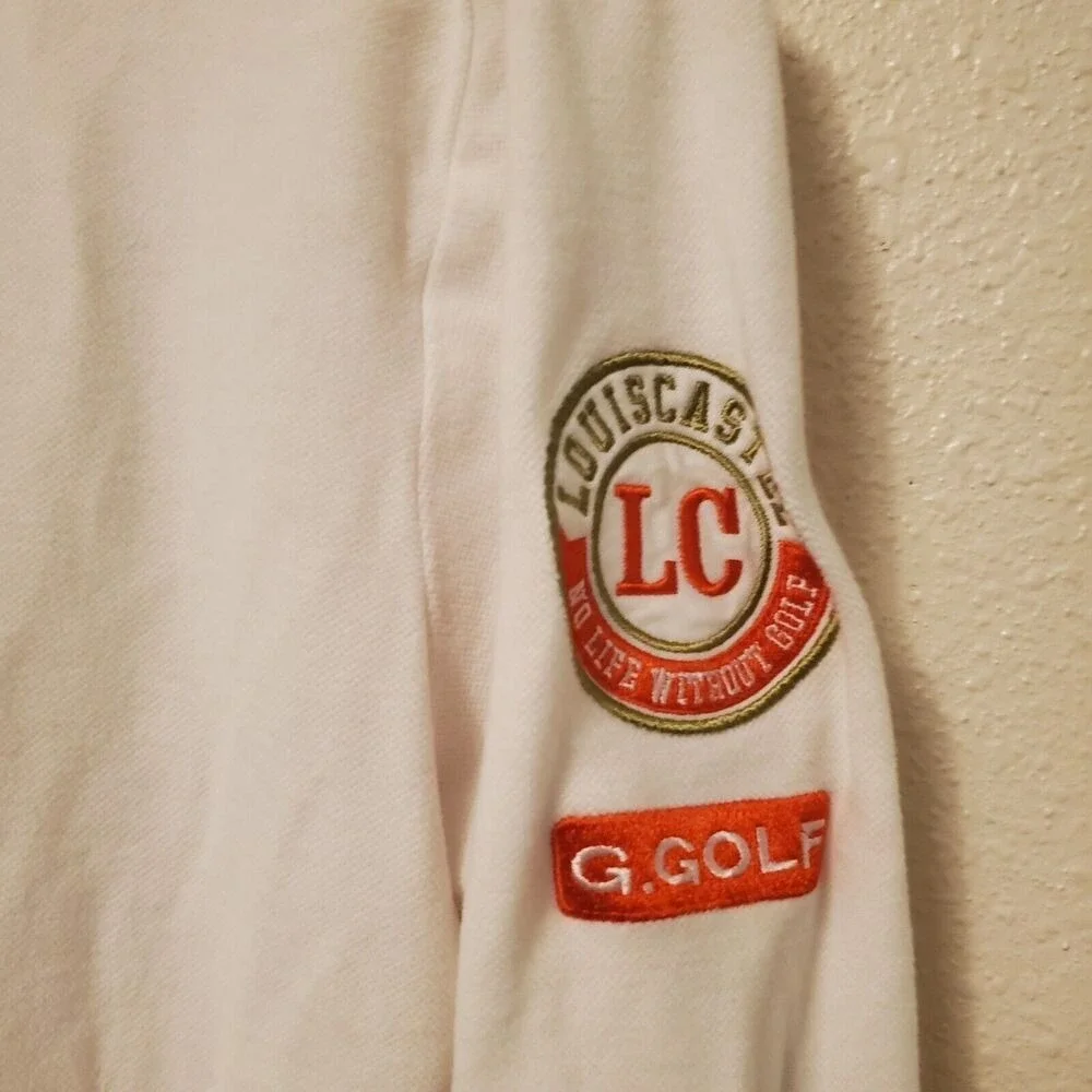 Louis Castel Womens Golf Polo Long Sleeve Pullover Cream Red Size 90 US XS - Picture 3 of 13